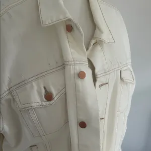 Free People Off-White Denim Jacket thumbnail 2