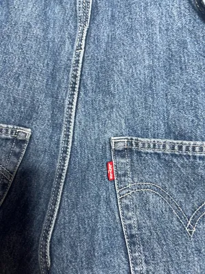 Levi’s Premium Utility Double Knee Wide Leg Dark Wash Denim Jean Overalls XS thumbnail 5