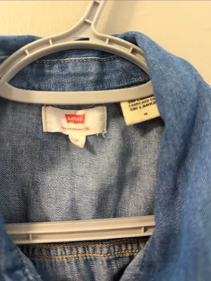 Levi's denim dress Jean dress western fashion rodeo Nashville Texas M thumbnail 4