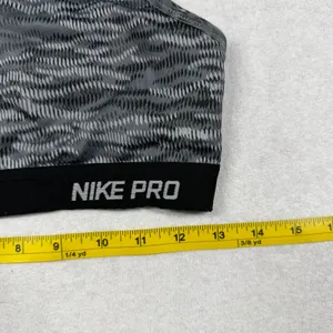 Nike Pro Dri-FIT Sports Bra Women’s Medium Gray Black Print Racerback thumbnail 4