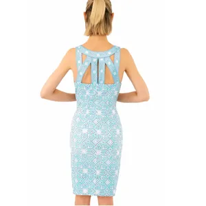 Gretchen‎ Scott Jersey Isosceles Dress Women's Medium Turquoise Travel Resort thumbnail 2