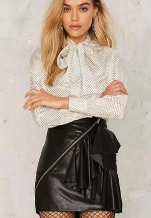 Nasty Gal Leather Skirt thumbnail 1
