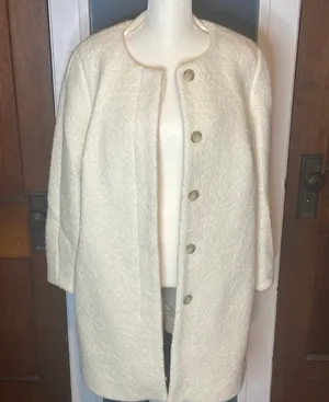 Loft NWOT Vintage Warm White Coat thumbnail 1