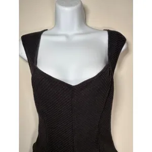 We The Free Corset Top Brown Ribbed Sweetheart Neck Sleeveless Coquette Medium thumbnail 2