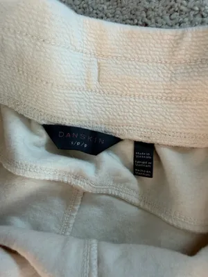 Danskin cream shorts with subtle textured weave, size S thumbnail 2