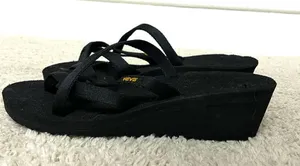 Teva Black Sandals with Yellow Logo thumbnail 1