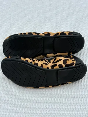Me Too Leopard Print Haircalf Ballet Flats Gold Horsebit Leather Women’s 6.5M thumbnail 5