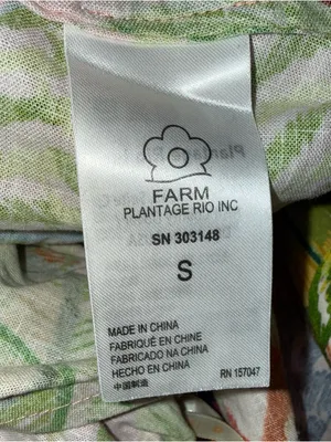 farm rio macaw Leaves Mini Dress‎ Size Small Linen Blend thumbnail 4