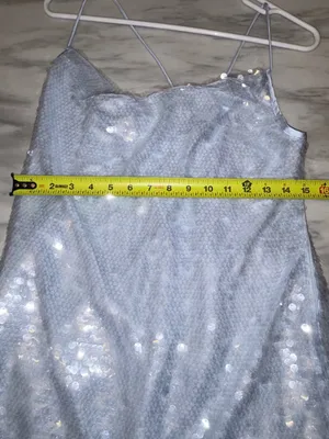 NWT Wild Fable Light Blue Sequin Cowl Neck Mini Dress Size L thumbnail 6