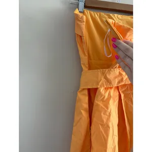 Lulus Trendsetting Choice Orange Strapless Midi Dress Pockets Size Small Wedding thumbnail 10