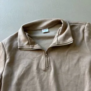 Athletic Quarter Zip Sweatshirt Tan Size M thumbnail 4