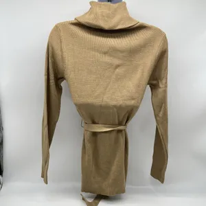 VTG Joyce Women’s Belted Turtleneck Long Sleeve Tan Knit Sweater Acrylic-Size M thumbnail 5