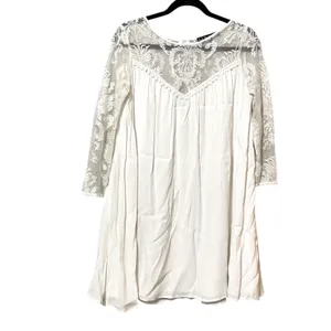 For Love & Lemons White Lace Sleeve Mini Swing Dress Womens S Babydoll Romantic thumbnail 2
