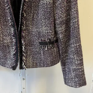 Willi Smith Purple Tweed Fringe Trim Blazer Jacket‎ Style A84175 Women's Large thumbnail 5