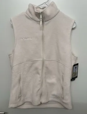 NWT Columbia White Fleece Vest thumbnail 1