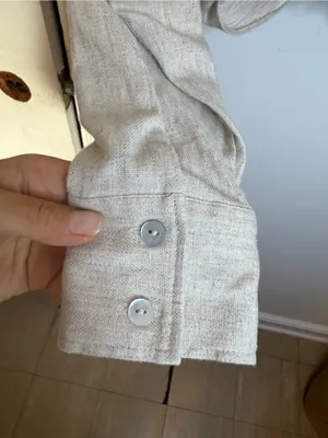 Zara Beige Linen Cropped Twist Coastal Top thumbnail 5