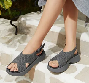 Vivaia Kara AdaptAll Sport Rich Grey Silver Knit Comfort Lightweight Sandals 7 thumbnail 1