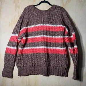 OFFLINE by Aerie Striped Ribbed Knit Crewneck Sweater Women’s Size M Chunky Cozy thumbnail 8