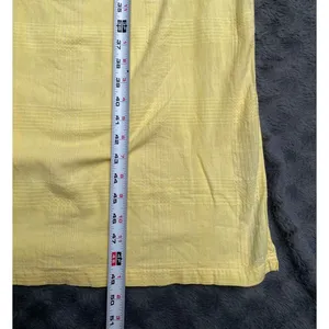 Vtg SITA Butter Yellow Sundress M Cotton Cottage Cabin Boho Plaid Texture Pocket thumbnail 16