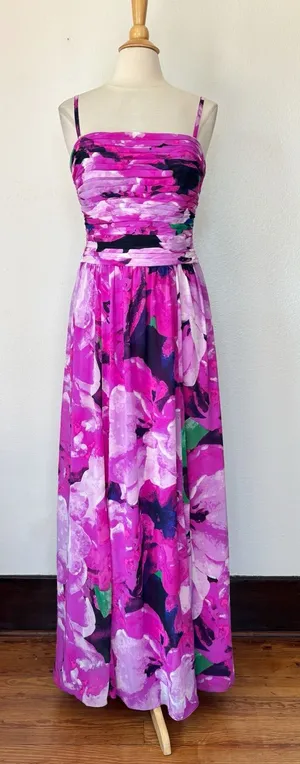 Lauren Ralph Lauren Purple Spaghetti Strap Full Length Evening Dress thumbnail 1