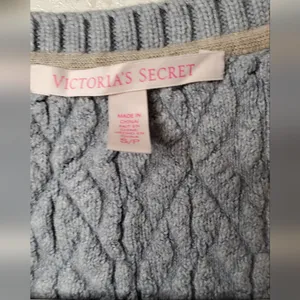 Victoria's Secret Gray Women's Knit Sweater with Asymmetrical Zipper up thumbnail 2