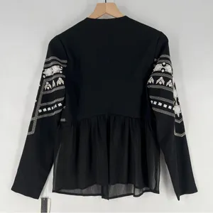 XOXO Sequin Embellished Embroidered Chiffon Hem‎ V Neck Peplum Jacket Size S thumbnail 12