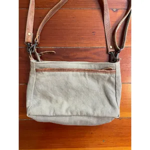 Myra Bag Cowhide Canvas Crossbody Purse Western Southwestern Boho Leather thumbnail 5