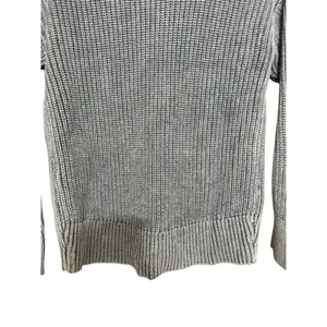 Aerie Wide V-Neck Oversized Pullover‎ Sweater Distressed Blue Women's Size XS thumbnail 6
