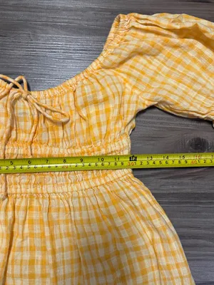 Urban Outfitters Yellow Gingham Puff-Sleeve Dress thumbnail 5