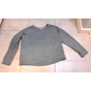 Plain Jane Women Sage Green Striped Modal Fleece Lounge Set Top & Joggers Small thumbnail 4