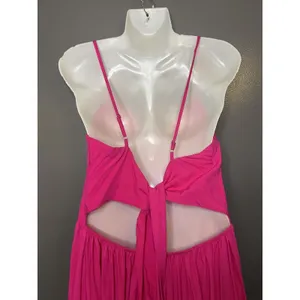Cupshe Dress Womens Medium Pink Cutout Backless Tie Strap Maxi Sundress Beach thumbnail 7