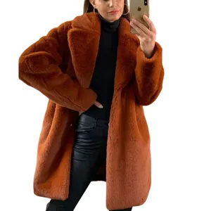 SAM EDELMAN Faux Fur Coat in Cognac, Size Large, New without tag thumbnail 5