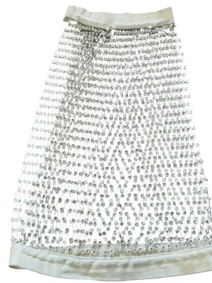 Vintage Rhinestone mesh halter top size small Silver thumbnail 1