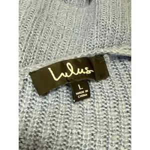 Lulus Women's Blue Ribbed Knit Sleeveless Scoop Neck Cami Tank Crop Top Size L thumbnail 4