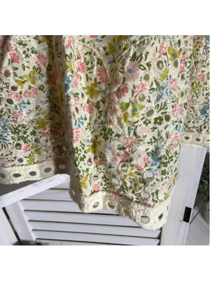 Vintage retro mini skirt floral eyelet lace fairy coastal cowgirl boho festival thumbnail 11