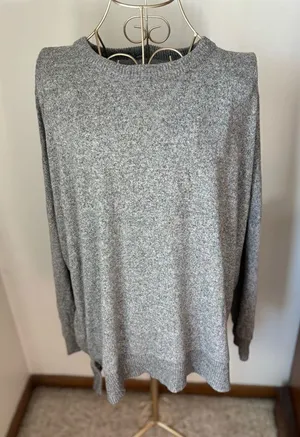 Aerie Gray Brushed Fleece Long Sleeve Top Size Smal thumbnail 1
