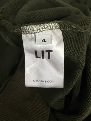 LIT Active Olive Green Zip Hoodie Oversized XL Cotton Tencel Sweatshirt thumbnail 5