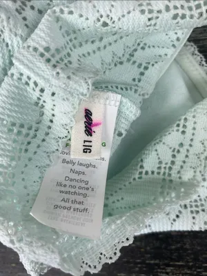 Aerie Sky Blue Lace Padded Bralette Bra Top L thumbnail 5