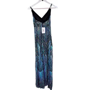 NWT‎ AlexQueen Blue Purple Sequin V Neck Maxi Prom Dress Backless Large thumbnail 7