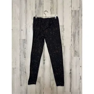 Xhilaration Women’s Black Brown Abstract Print Leggings Size Large Stretch Pull thumbnail 2