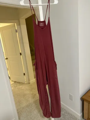 Free People Hot Shot Onesie Jumpsuit in Mahogany thumbnail 2