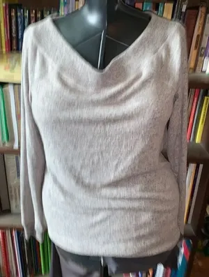Z Supply heathered gray drape neck M boyfriend sweater thumbnail 1