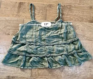 American Eagle Women’s Sleeveless Ruffle Tank Top Green Size XL EUC thumbnail 7