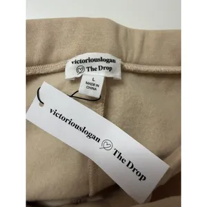The Drop Taupe Knit Maxi Sweater Skirt Drawstring Waist Pockets Casual Large thumbnail 4