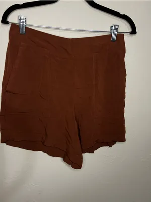 Wildfox Brown Flowy Pull-On‎ Rayon Vacation Lounge Travel Shorts thumbnail 2