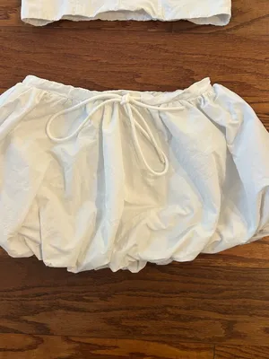 MISSGUIDED White Corset Tank Top Bubble Hem Mini Skirt Matching Set Size XS thumbnail 6
