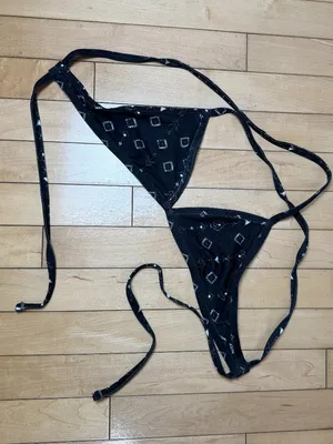 Jolyn Jade Black Tribal Print Triangle Style Bikini Swimsuit Top Size Small thumbnail 1