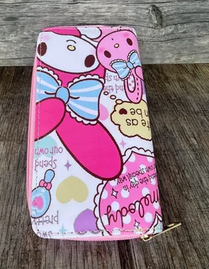 Woman’s My Melody Pink Pastel Character Zip Full Size Wallet 7.5” (L) 4” (W) thumbnail 1
