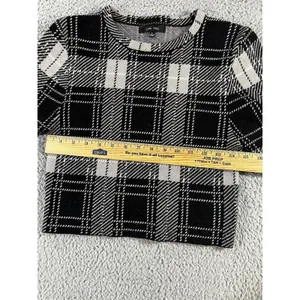 Love Tree Sweater Women Large‎ Cropped Tartan Plaid Long Sleeve y2k Academia thumbnail 4