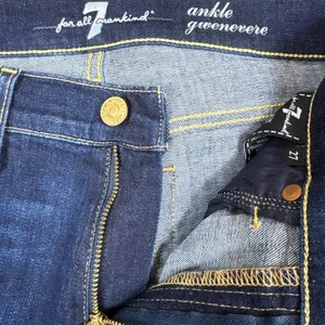 7 For All Mankind Ankle Gwenevere Skinny Jeans Dark Wash Raw Hem Size‎ 27 thumbnail 5